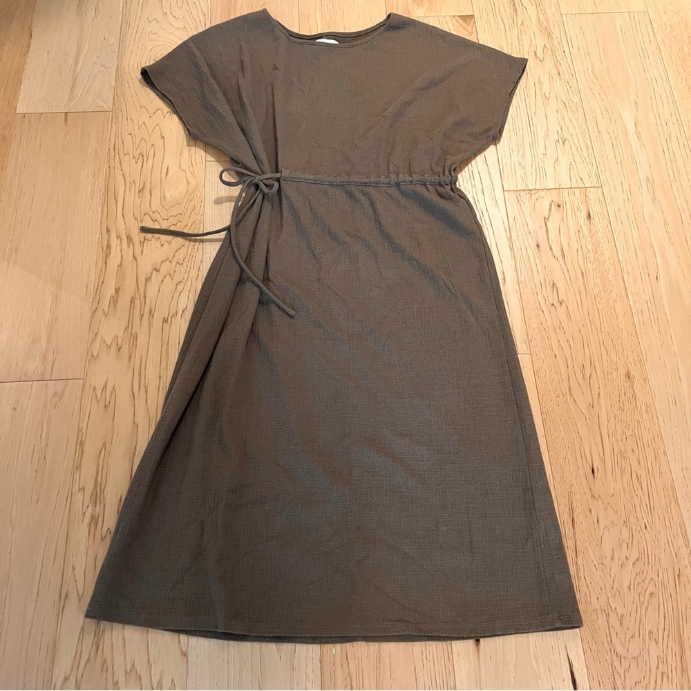 Oak+Fort textured mushroom-brown/taupe dress